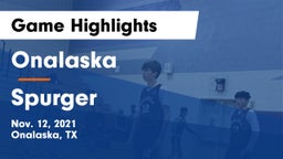 Onalaska  vs Spurger Game Highlights - Nov. 12, 2021