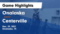 Onalaska  vs Centerville  Game Highlights - Dec. 29, 2021