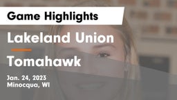 Lakeland Union  vs Tomahawk  Game Highlights - Jan. 24, 2023