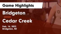 Bridgeton  vs Cedar Creek  Game Highlights - Feb. 16, 2022