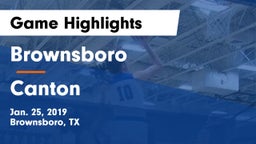 Brownsboro  vs Canton  Game Highlights - Jan. 25, 2019