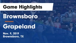Brownsboro  vs Grapeland  Game Highlights - Nov. 9, 2019