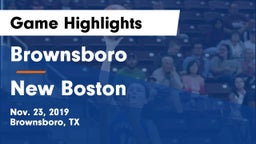 Brownsboro  vs New Boston  Game Highlights - Nov. 23, 2019