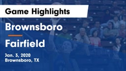 Brownsboro  vs Fairfield  Game Highlights - Jan. 3, 2020