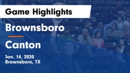 Brownsboro  vs Canton  Game Highlights - Jan. 14, 2020