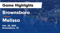 Brownsboro  vs Melissa Game Highlights - Feb. 28, 2020