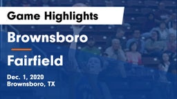 Brownsboro  vs Fairfield  Game Highlights - Dec. 1, 2020