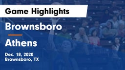 Brownsboro  vs Athens  Game Highlights - Dec. 18, 2020