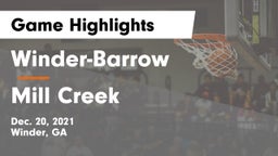 Winder-Barrow  vs Mill Creek  Game Highlights - Dec. 20, 2021
