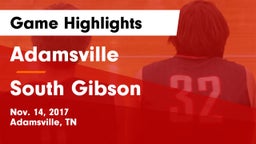 Adamsville  vs South Gibson Game Highlights - Nov. 14, 2017
