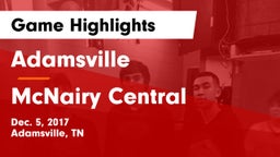 Adamsville  vs McNairy Central  Game Highlights - Dec. 5, 2017