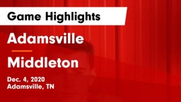 Adamsville  vs Middleton Game Highlights - Dec. 4, 2020