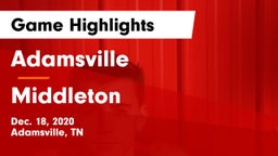 Adamsville  vs Middleton Game Highlights - Dec. 18, 2020
