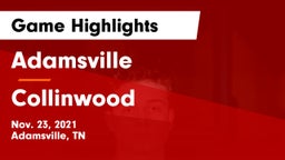 Adamsville  vs Collinwood  Game Highlights - Nov. 23, 2021