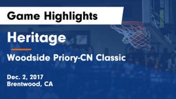 Heritage  vs Woodside Priory-CN Classic Game Highlights - Dec. 2, 2017