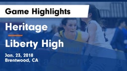 Heritage  vs Liberty High Game Highlights - Jan. 23, 2018