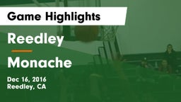 Reedley  vs Monache  Game Highlights - Dec 16, 2016