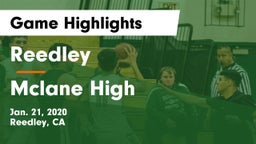 Reedley  vs Mclane High  Game Highlights - Jan. 21, 2020