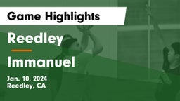 Reedley  vs Immanuel  Game Highlights - Jan. 10, 2024