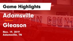 Adamsville  vs Gleason Game Highlights - Nov. 19, 2019
