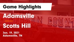 Adamsville  vs Scotts Hill Game Highlights - Jan. 19, 2021