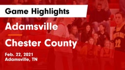 Adamsville  vs Chester County Game Highlights - Feb. 22, 2021