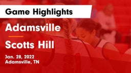 Adamsville  vs Scotts Hill Game Highlights - Jan. 28, 2022