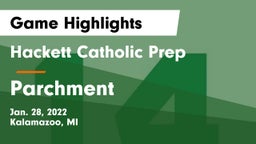 Hackett Catholic Prep vs Parchment  Game Highlights - Jan. 28, 2022