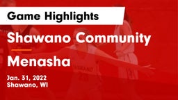 Shawano Community  vs Menasha  Game Highlights - Jan. 31, 2022