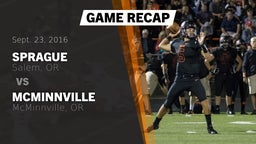 Recap: Sprague  vs. McMinnville  2016