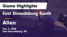 East Stroudsburg  South vs Allen  Game Highlights - Jan. 2, 2020
