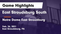 East Stroudsburg  South vs Notre Dame East Stroudburg Game Highlights - Feb. 26, 2021
