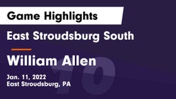 East Stroudsburg  South vs William Allen  Game Highlights - Jan. 11, 2022