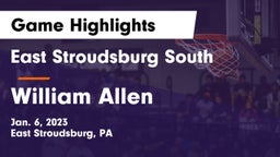 East Stroudsburg  South vs William Allen  Game Highlights - Jan. 6, 2023