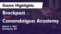 Brockport  vs Canandaigua Academy  Game Highlights - March 3, 2021