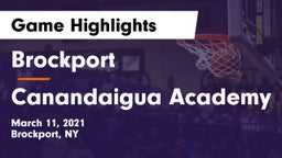 Brockport  vs Canandaigua Academy  Game Highlights - March 11, 2021
