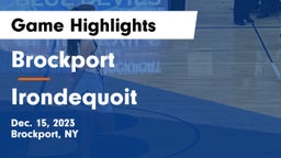 Brockport  vs  Irondequoit  Game Highlights - Dec. 15, 2023