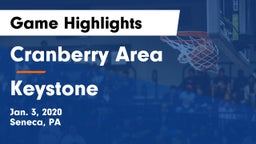 Cranberry Area  vs Keystone  Game Highlights - Jan. 3, 2020