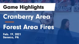 Cranberry Area  vs Forest Area Fires Game Highlights - Feb. 19, 2021