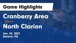 Cranberry Area  vs North Clarion Game Highlights - Jan. 24, 2022