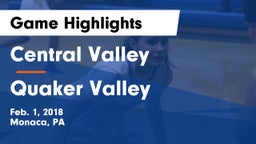 Central Valley  vs Quaker Valley  Game Highlights - Feb. 1, 2018