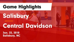 Salisbury  vs Central Davidson  Game Highlights - Jan. 23, 2018