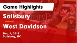 Salisbury  vs West Davidson  Game Highlights - Dec. 4, 2018