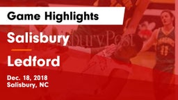 Salisbury  vs Ledford  Game Highlights - Dec. 18, 2018