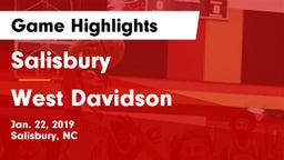 Salisbury  vs West Davidson  Game Highlights - Jan. 22, 2019