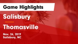 Salisbury  vs Thomasville  Game Highlights - Nov. 26, 2019
