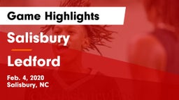Salisbury  vs Ledford  Game Highlights - Feb. 4, 2020