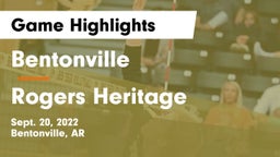 Bentonville  vs Rogers Heritage  Game Highlights - Sept. 20, 2022
