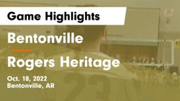 Bentonville  vs Rogers Heritage  Game Highlights - Oct. 18, 2022