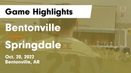Bentonville  vs Springdale  Game Highlights - Oct. 20, 2022